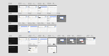 Wireframe grid showing page structure
